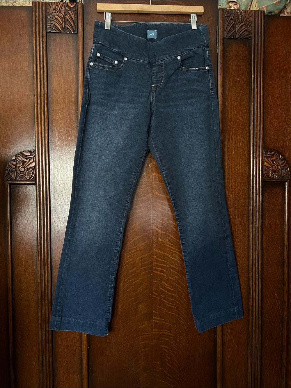Jag Pull On Denim Jeans Dark Blue Boot Cut Jeans